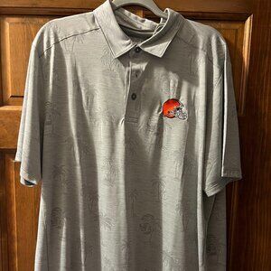 Men's Tommy Bahama Gray Cleveland Browns Sport Santiago Paradise Polo